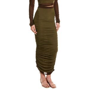 Rare London Womens Mesh Midi Skirt, Brown